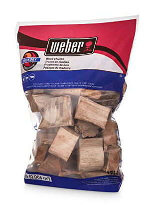 Picture of Weber 17148 Hickory Wood Chunks, 350 cu. in. (0.006 Cubic Meter), 4 lb