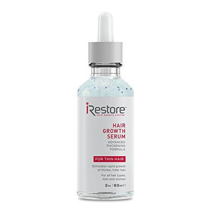 Picture of iRestore Anti-Hair Loss Serum w/Redensyl and Vitamin E & B - Advanced Thickening Formula for Hair Loss, Balding & Thinning Hair - Promotes Regrowth For All Hair Types, Men and Women (2oz / 60ml)