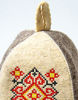 Picture of Rushnichok EASTER SALE VALENTINES GIFT SAUNA HAT Red Black Embroidery Ukrainian Vyshyvanka Banya