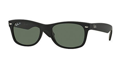 Picture of Ray Ban RB2132 622/58 55M Rubber Black/ Green NEW WAYFARER