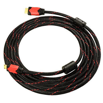 Picture of Foto&Tech 10FT Mini-HDMI-HDMI Cable Compatible with Blackmagic Design UltraStudio Mini Recorder Wirecast Live Stream Nikon D1X/D3/D4/D4s/D300/D750/D600/D610/D700/D40/D50/D60/D70s/D80/D90/D7100/D7000