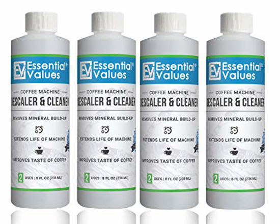 Picture of Keurig Descaler (4 PACK), Universal Descaling Solution For Keurig, Delonghi, Nespresso And All Single Use, Coffee Pot & Espresso Machines By Essential Values 