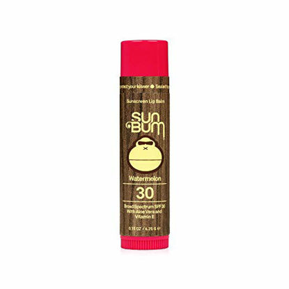 Picture of Sun Bum SPF 30 Sunscreen Lip Balm | Vegan and Cruelty Free Broad Spectrum UVA/UVB Lip Care with Aloe and Vitamin E for Moisturized Lips | Watermelon Flavor |.15 oz (20-46023)