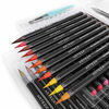 Picture of Arteza Real Brush Pens, 48 Colors for Watercolor Painting with Flexible Nylon Brush Tips, Paint Markers for Coloring, Calligraphy and Drawing with Water Brush for Artists and Beginner Painters