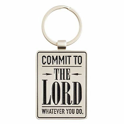 Picture of Commit To The Lord Proverbs 16:3 Black Metal Keychain Keyring Accessory for Women