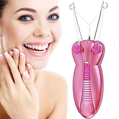 Picture of Electric Women Facial Hair Remover, EC VISION Ladies Beauty Epilator Trimmer Facial Cotton Threading Hair Shaver (Pink)