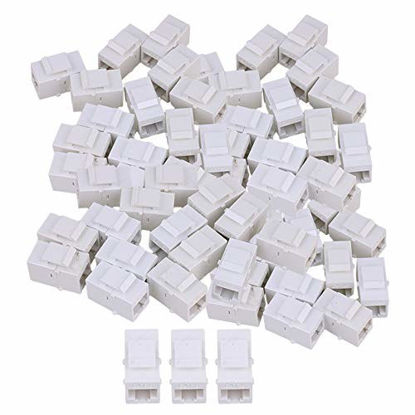 Picture of RDEXP Cat6 RJ45 Ethernet Inline Jack Coupler Keystone Female to Female Adapter Plug Set of 100