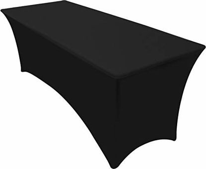 Picture of Utopia Kitchen - Stretchable Tablecloth - Spandex Tight Fit Table Cover for Event & Parties - Washable and Wrinkle Resistant (4 Feet, Black)