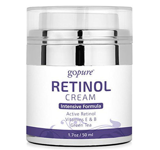 Picture of goPure Retinol Cream for Face - Anti Aging Face Cream - Anti Wrinkle Cream Face Moisturizer - Retinol Night Cream in Airless Jar - 1.7oz