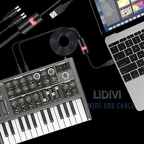 GetUSCart LiDiVi MIDI to USB inOut Cable MIDI Interface, Professional