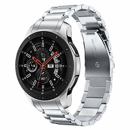 Picture of V-MORO Metal Strap Compatible with Galaxy Watch 46mm Bands/Gear S3 Classic/Frontier Band with Clips No Gaps Solid Stainless Steel Bracelet for Samsung Galaxy Watch 46mm R800/Gear S3 Smartwatch Silver