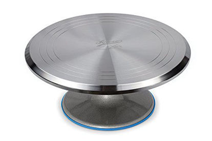 Picture of Ateco Revolving Cake Decorating Stand Aluminum Turntable and Base, 12-Inch Round