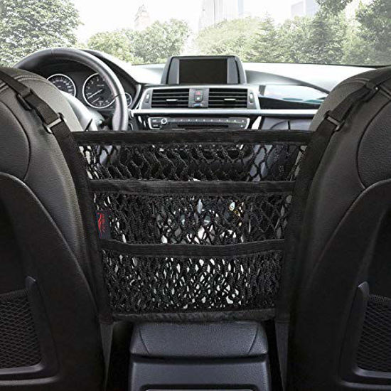 Picture of AMEIQ 3-Layer Car Mesh Organizer, Seat Back Net Bag, Barrier of Backseat Pet Kids, Cargo Tissue Purse Holder, Driver Storage Netting Pouch. (3 optional styles)