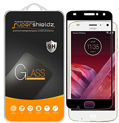 Picture of Supershieldz (2 Pack) for Motorola (Moto Z2 Play) Tempered Glass Screen Protector, (Full Screen Coverage) Anti Scratch, Bubble Free (Black)