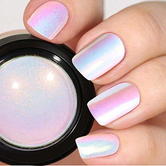 Galaxy Beauty 1.0 g Holographic Unicorn Rainbow Nail Powder Silver Chrome  Mirror Laser Effect : Amazon.co.uk: Beauty