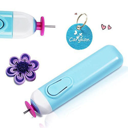 Picture of Carykon Electric Quilling Slotted Tool Automated Paper Volume Curling Pen (Blue)