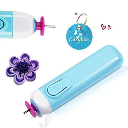 Picture of Carykon Electric Quilling Slotted Tool Automated Paper Volume Curling Pen (Blue)