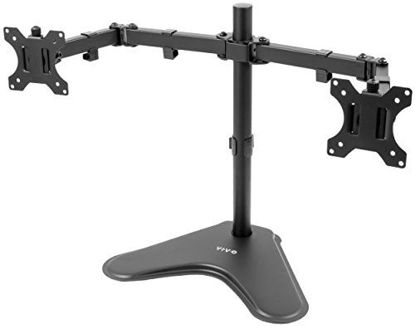 Picture of VIVO Full Motion Dual Monitor Free-Standing Desk Stand VESA Mount with Articulating Double Center Arm Joint, Holds 2 Screens up to 30 inches, STAND-V102F