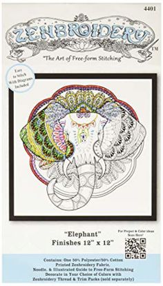 Picture of Design Works Crafts Elephant Zenbroidery Kit, 12" x 12", Various