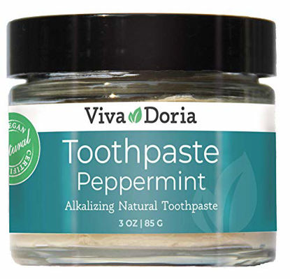 Picture of Viva Doria Fluoride Free Natural Toothpaste - Peppermint (3 oz glass jar)