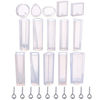 Picture of TecUnite 15 Pieces Resin Molds Silicone Pendant Mould for Jewellery DIY and 100 Pieces Eye Screw