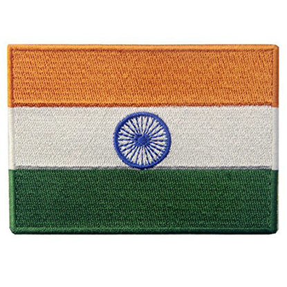 Picture of India Flag Embroidered Emblem Indian Iron On Sew On National Patch