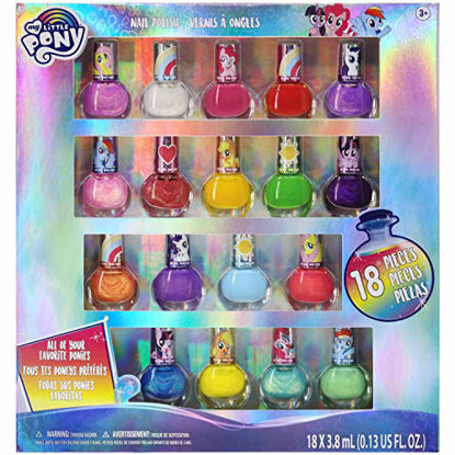 Picture of My Little Pony Kids Washable Super Sparkly Peel-Off Nail Polish Deluxe Set for Girls, 18 Colors