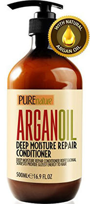 Picture of Moroccan Argan Oil Conditioner SLS Sulfate Free - Best Hair Conditioner for Damaged, Dry, Curly or Frizzy Hair - Thickening for Fine / Thin Hair, Safe for Color and Keratin Treated Hair
