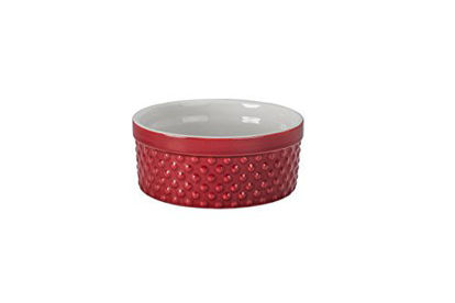 Picture of BIA Cordon Bleu Textured Bakeware Round Souffle Dish, Red/White