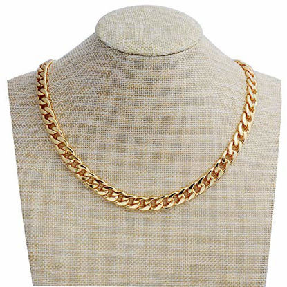 Picture of Tool Station Gold Chain, 24" Gold Necklace, Necklace for Men, Feel Real Solid 18k Gold Plated Fake Chain Necklace 24" 10mm