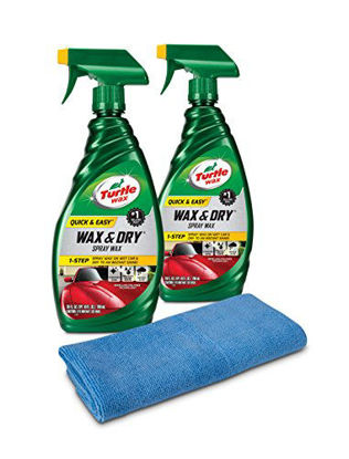 Picture of Turtle Wax 50834 1-Step Wax & Dry-26 oz. Double Pack with Microfiber Towel, 52. Fluid_Ounces, 2 Pack