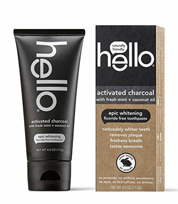 Picture of Hello Oral Care Activated Charcoal Teeth Whitening Fluoride Free and SLS Free Toothpaste, 1 Count
