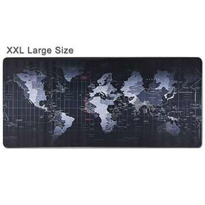 Picture of Extended XXL Gaming Mouse Pad - Portable Large Desk Pad - Non Slip Water Resistant Rubber Base, World Map, Gaming Mouse Pad Keyboard Pad. Large Area for Keyboard and Mouse