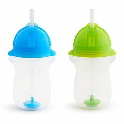 Picture of Munchkin Any Angle Click Lock Weighted Straw Cup, Blue/Green, 10oz, 2pk