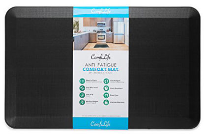 Picture of ComfiLife Anti Fatigue Floor Mat - 3/4 Inch Thick Perfect Kitchen Mat, Standing Desk Mat - Comfort at Home, Office, Garage - Durable - Stain Resistant - Non-Slip Bottom (20" x 32", Black)