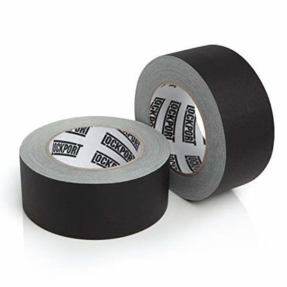 Picture of Lockport Black Gaffers Tape 2 Pack - 30 Yards x 2 Inch - Premium Gaff Tape - Non Residue, Waterproof, Matte Cloth Gaffing Tape for Professional Photography, Filming, & Stage Backdrop