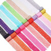Picture of BENECREAT 18 Yards Lace Fabric Stretch Elastic 1.57 inches Wide Trim Lace for Headbands Garters Wedding Bouquet Making - 18 Colors 1 Yard Each