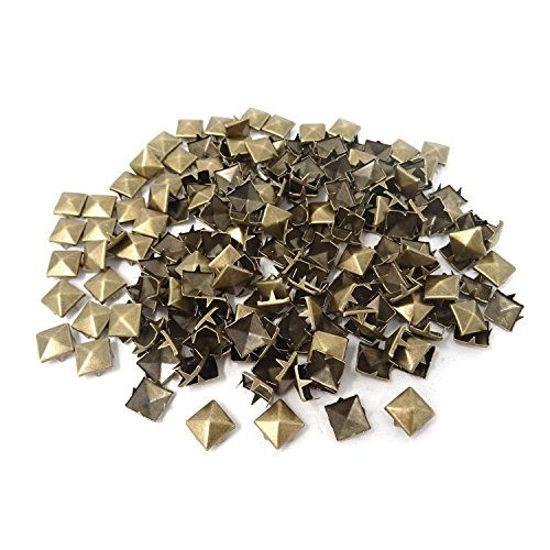 Picture of Honbay 200PCS 10mm Antique Brass Nailheads DIY Metal Punk Spikes Spots Square Pyramid Studs for Leathercraft