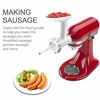Picture of Food Meat Grinder Attachments for KitchenAid Stand Mixers, Durable Meat Grinder, Sausage Stuffer Attachment Compatible with All KitchenAid Stand Mixers, includes 2 Sausage Stuffer Tubes, White