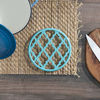Picture of Home Basics Lattice Collection Cast Iron Trivet for Serving Hot Dish, Pot, Pans & Teapot on Kitchen Countertop or Dinning, Table-Heat Resistant (1, Turquoise)