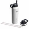 Picture of Thermoflask Bottle with Chug and Straw Lid, 40oz, White