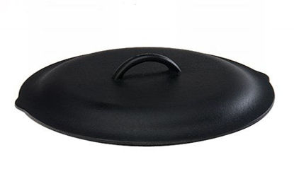 Picture of Lodge 12 Inch Cast Iron Lid. Classic 12-Inch Cast Iron Cover Lid with Handle and Interior Basting Tips.