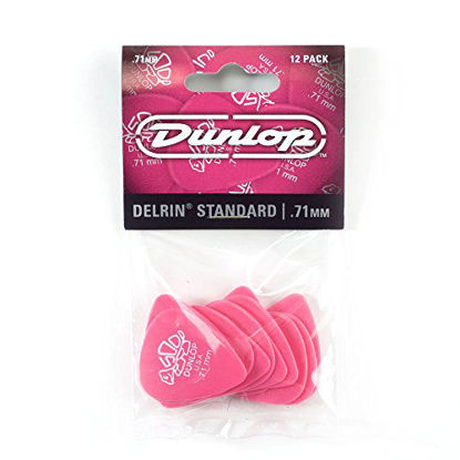 Picture of Dunlop 41P71 .71mm (Medium Pink) Delrin Guitar Picks, 12-Pack