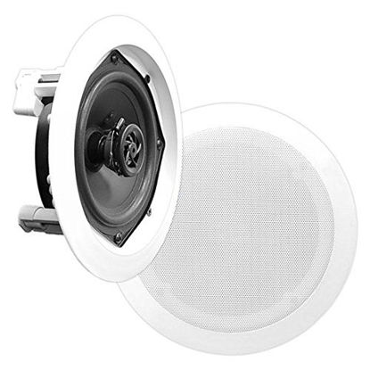 Picture of 5.25 Ceiling Wall Mount Speakers - Pair of 2-Way Midbass Woofer Speaker 1'' Polymer Dome Tweeter Flush Design w/ 80Hz - 20kHz Frequency Response & 150 Watts Peak Easy Installation - Pyle PDIC51RD