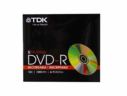Picture of DVD-R Disc, 4.7, 16X, with Slim Jewel Case, Silver (TDK48577) Category: CD and DVD Media