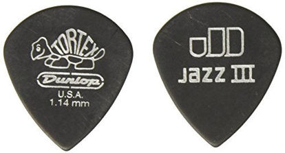 Picture of Dunlop 482P1.14 Tortex Pitch Black Jazz III, 1.14mm, 12/Player's Pack