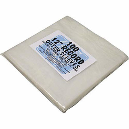 Picture of (100) 12" Record Outer Sleeves - Extra Heavy Duty 4 Mil Thick - Soft Polyethylene - 12-3/4" x 12-1/2" - Archival Quality