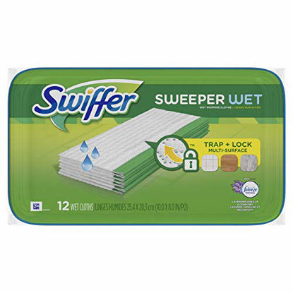 Picture of Swiffer Sweeper Wet Mopping Pad Refills for Floor Mop with Febreze Lavender Vanilla & Comfort Scent 12 Count