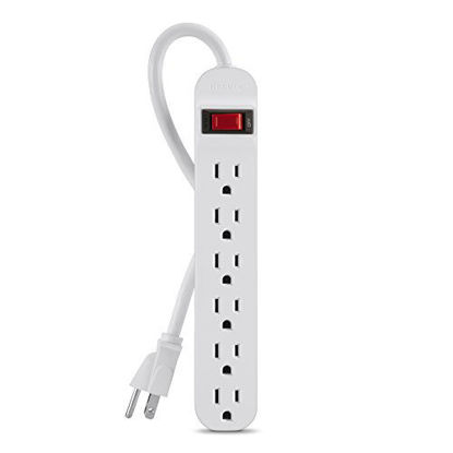 Picture of Belkin 6-Outlet Power Strip With 3ft Cord, White