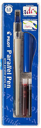 Picture of PILOT Parallel Calligraphy Pen Set, 6.0mm Nib with Black and Red Ink Cartridges (90053),Red/Blue